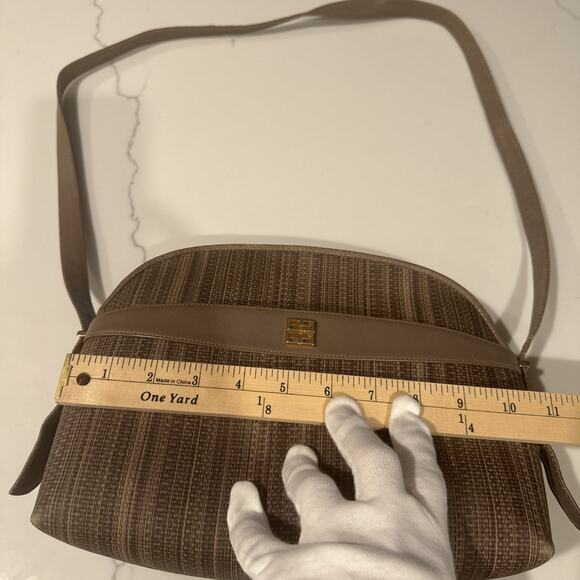 Givenchy, Rare, Collectible, Crossbody, Brown, Taupe W/Leather Trim, 4G Logo - Picture 10 of 16
